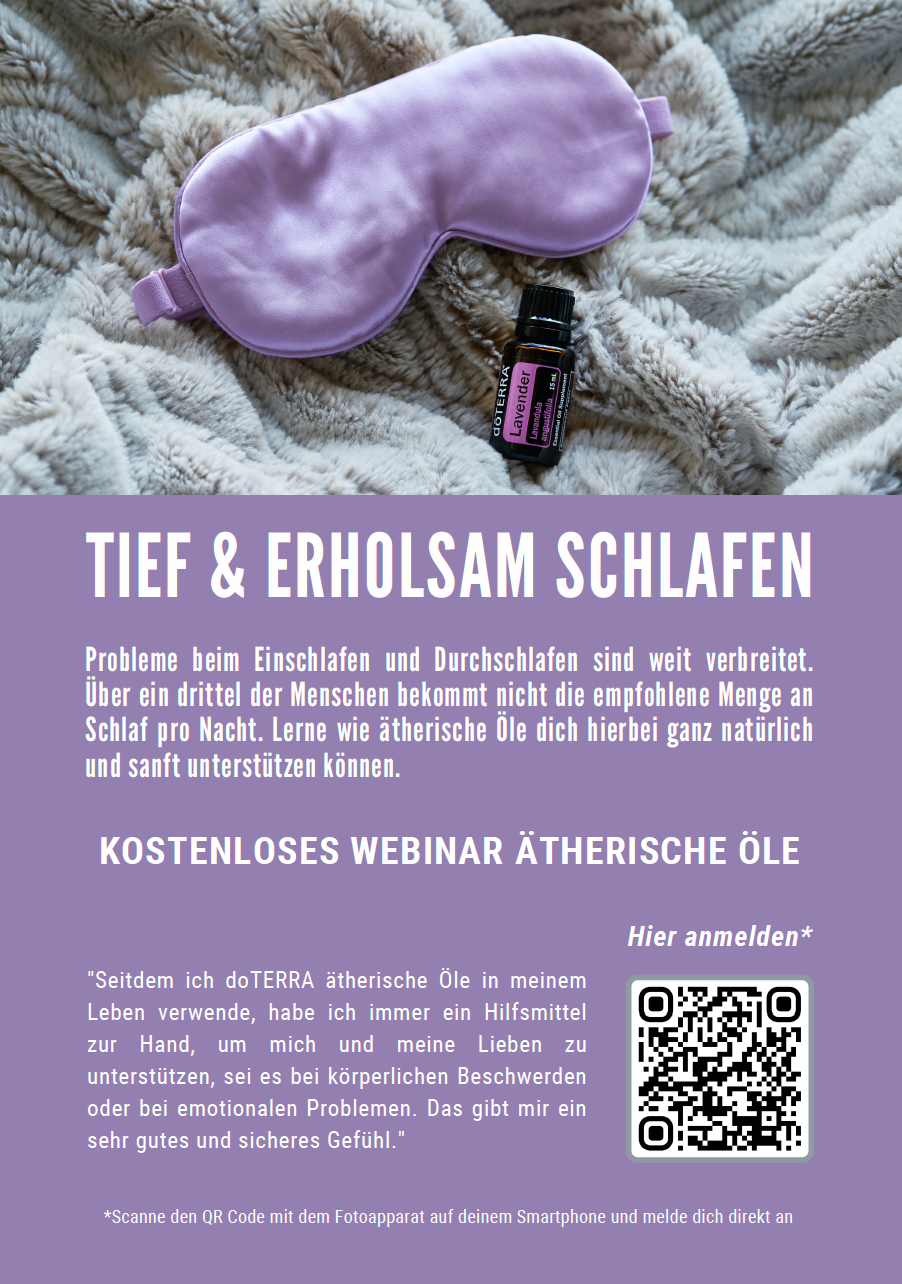 personalisierter Flyer Aromawebinar "Schlafen"